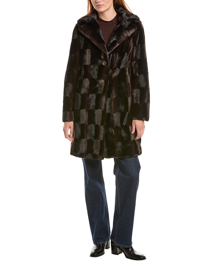 Via Spiga Reefer Coat In Black