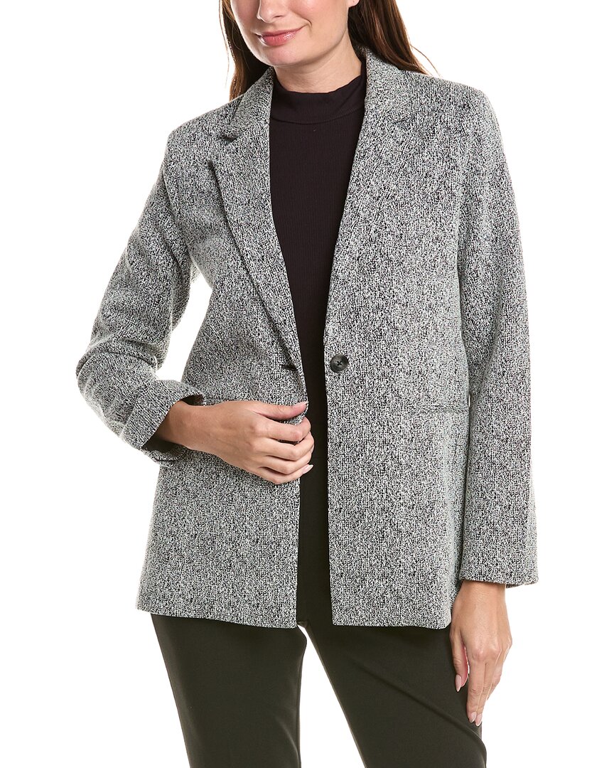 T Tahari Notch Lapel Jacket In Gray