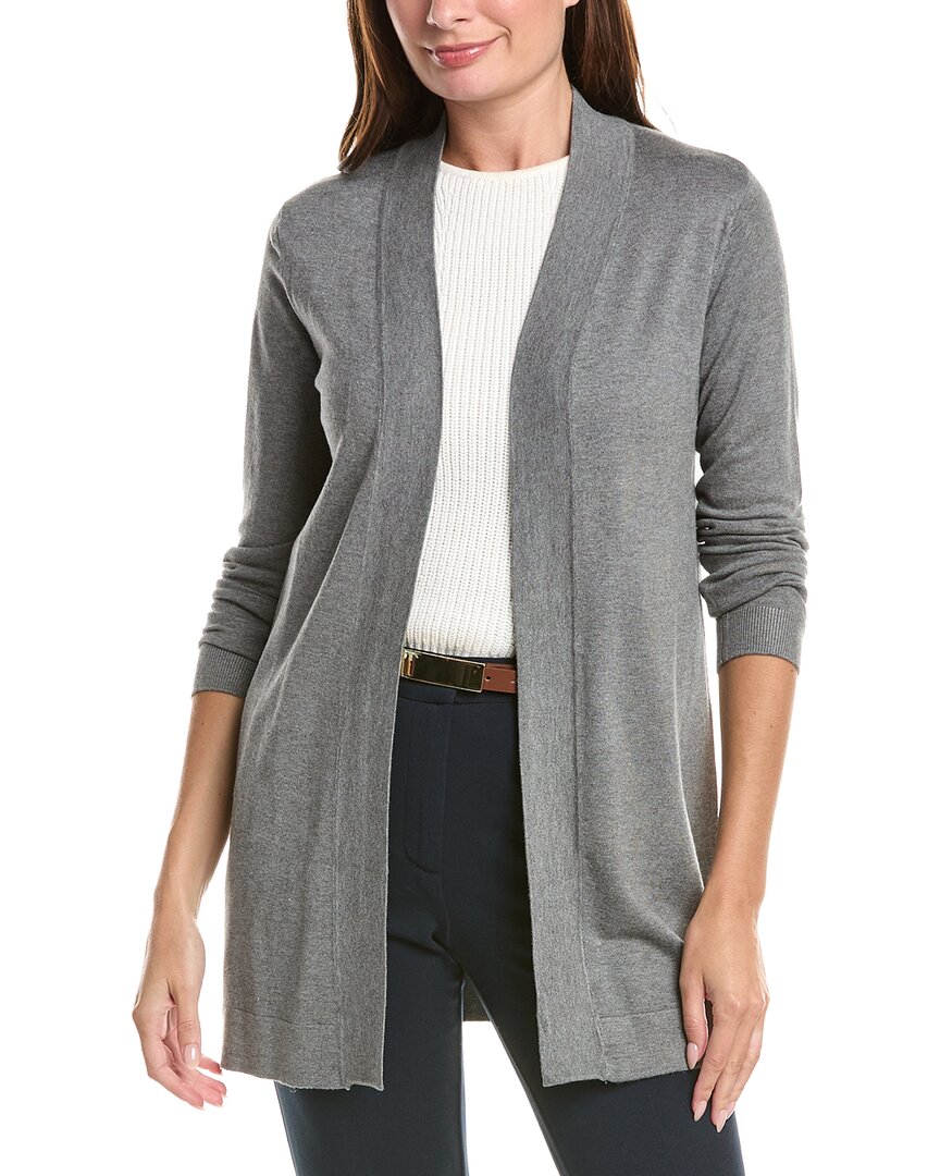 T Tahari Open Front Cardigan In Grey