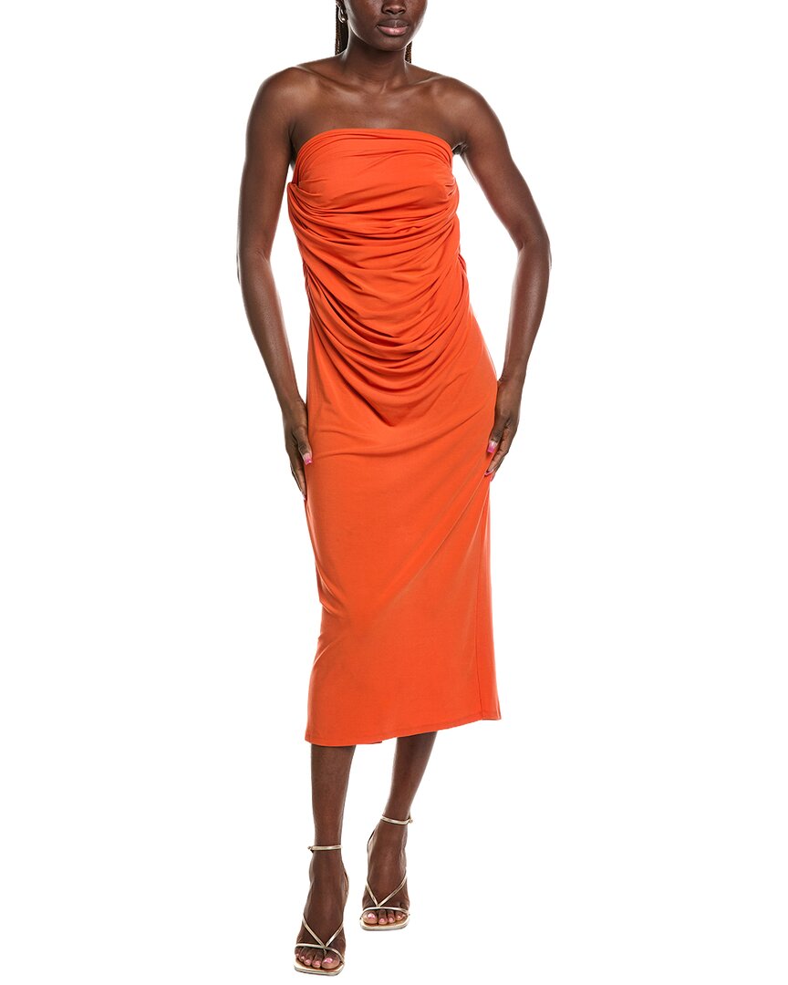 Paris Georgia Draped Skirt In Orange