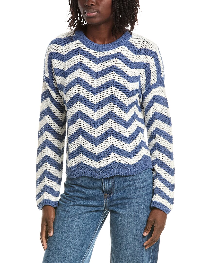 &isla Odele Chevron Stripe Sweater In White