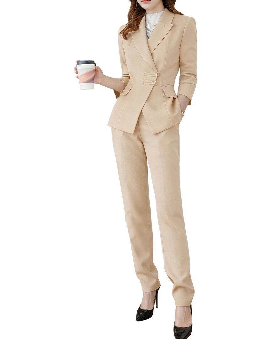 Adelin May 2pc Jacket & Pant Set In Neutral