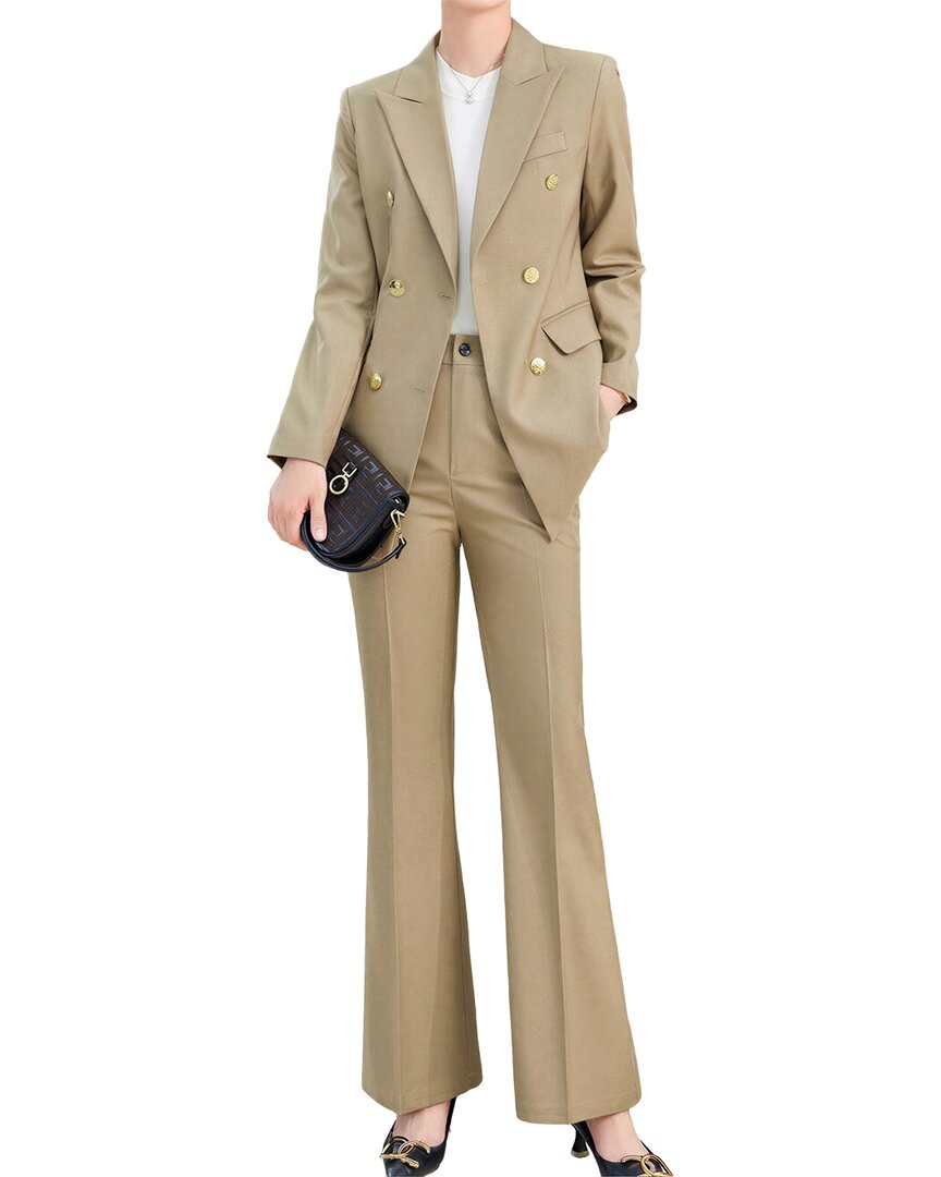 Adelin May 2pc Jacket & Pant Set In Brown