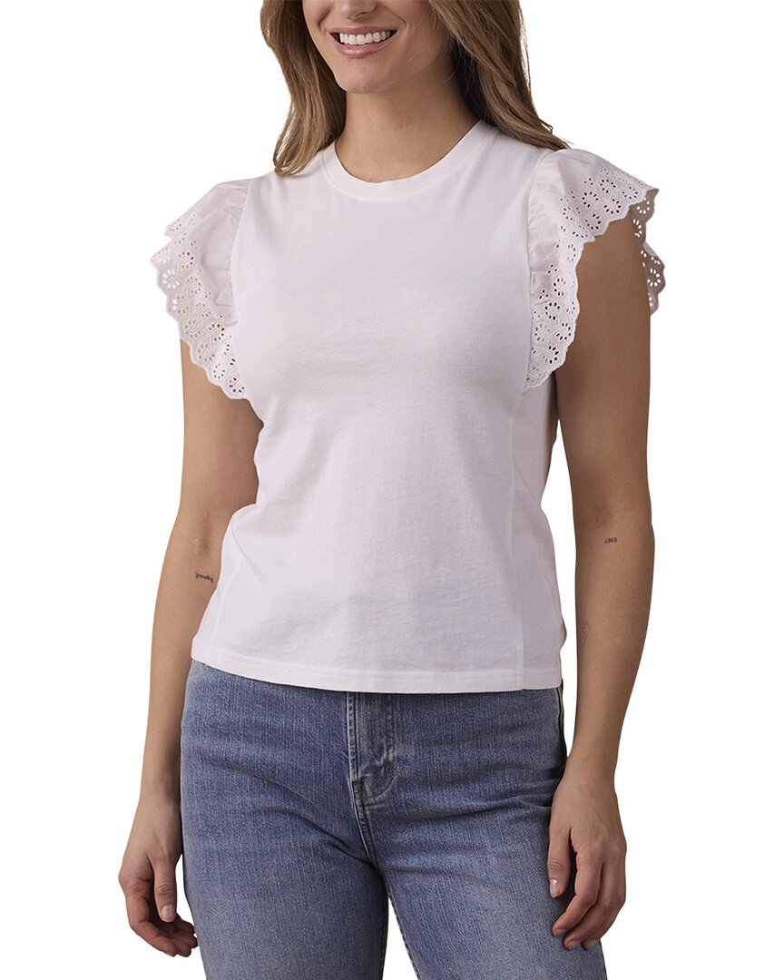 The Normal Brand Marnie Eyelet Top In White