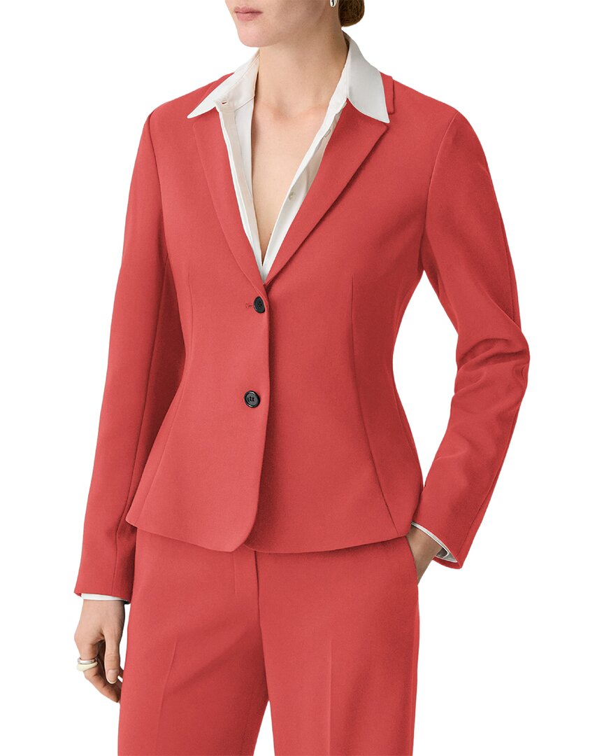 Theory Admiral Crepe Shaped Blazer In 2ob-rich Green