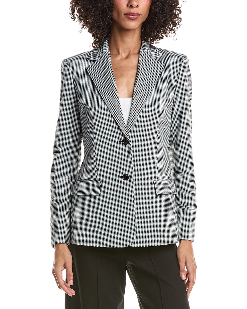 Theory Checked Jacquard Blazer In Black