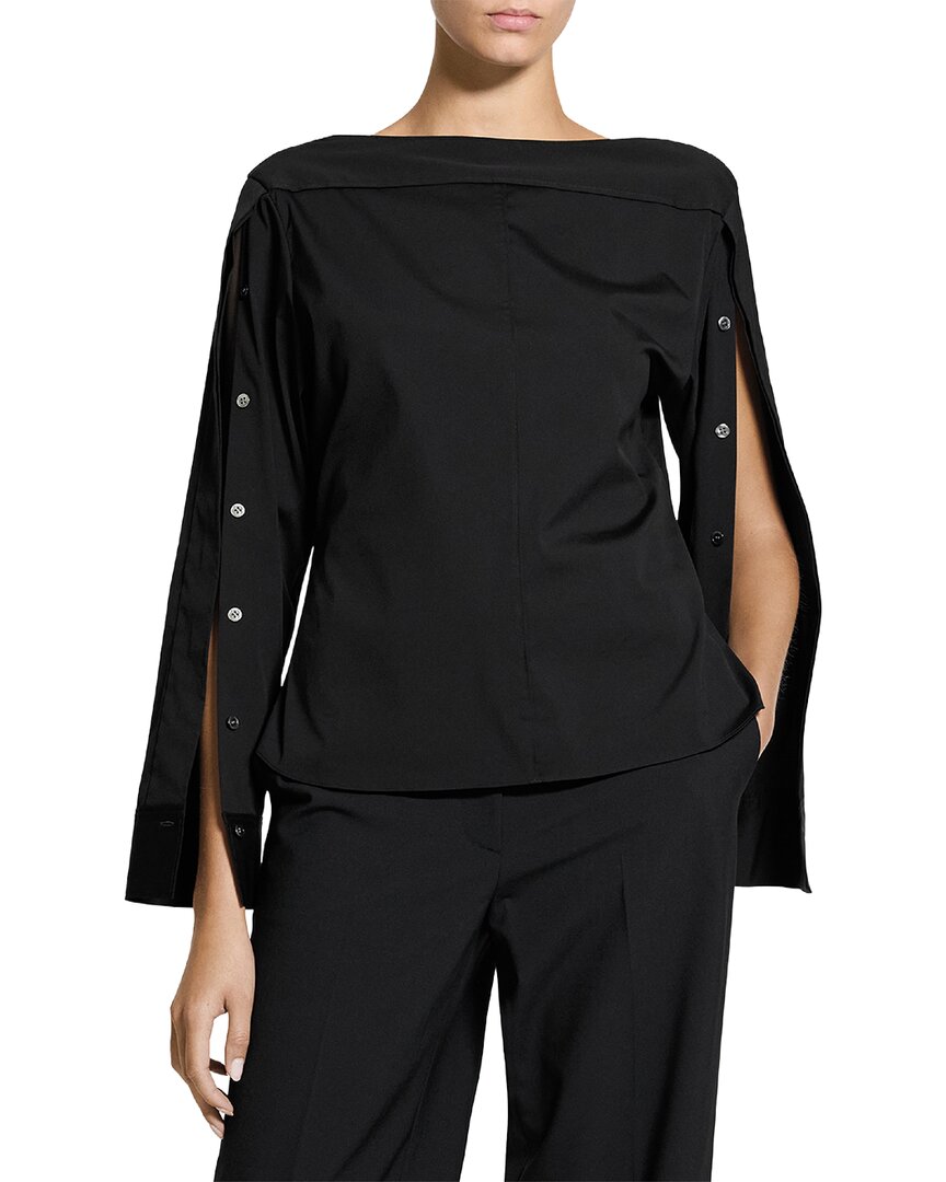 Theory Wool-blend Top In Black