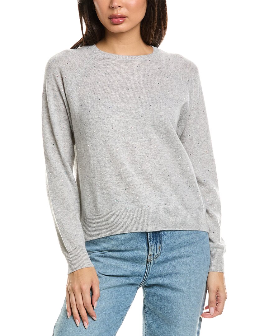 Brodie Cashmere Sparkle Mini Cashmere Sweater In Gray