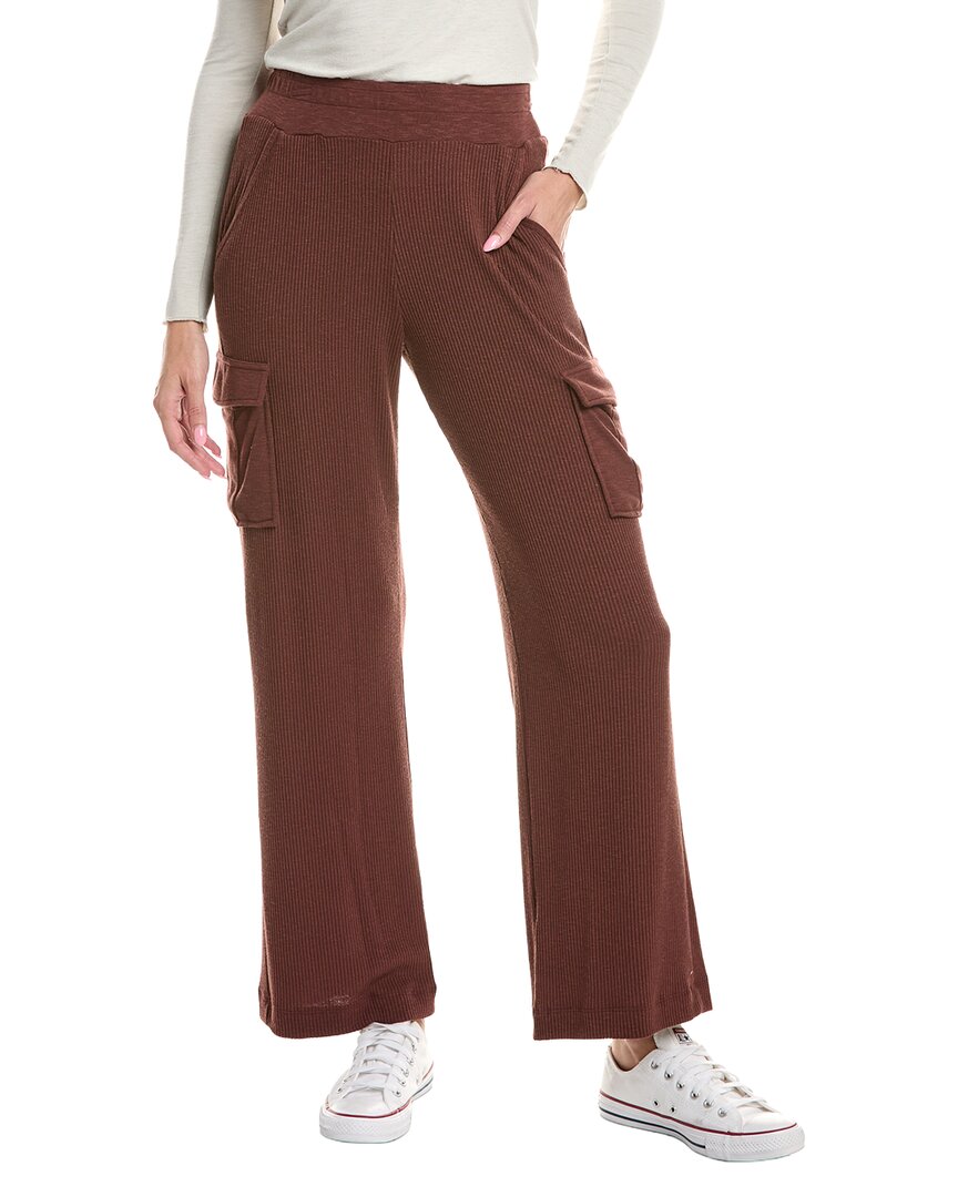 Michael Stars Avery Ribbed Cargo Pant In Brown