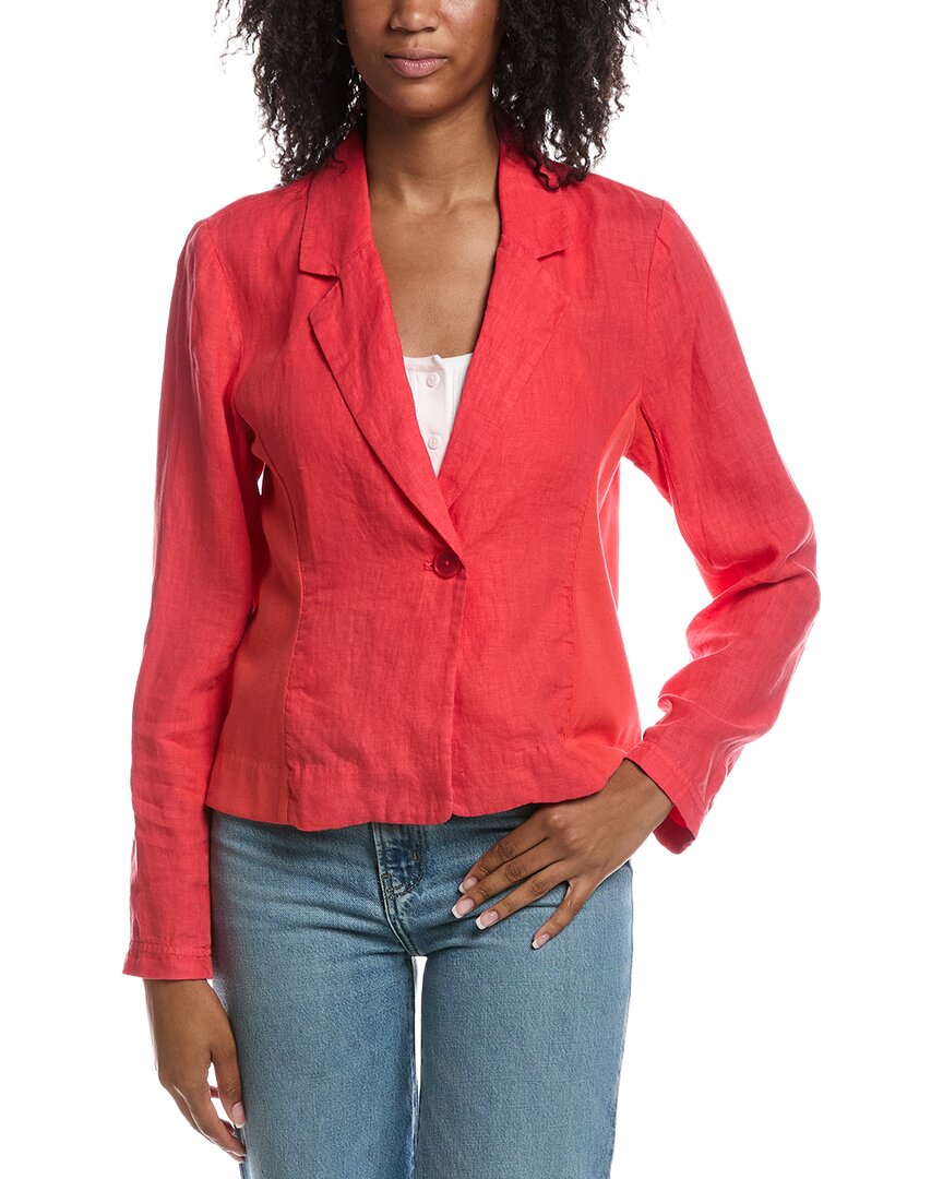 Michael Stars Pearson Ribbed Mixed Linen Blazer In Pink