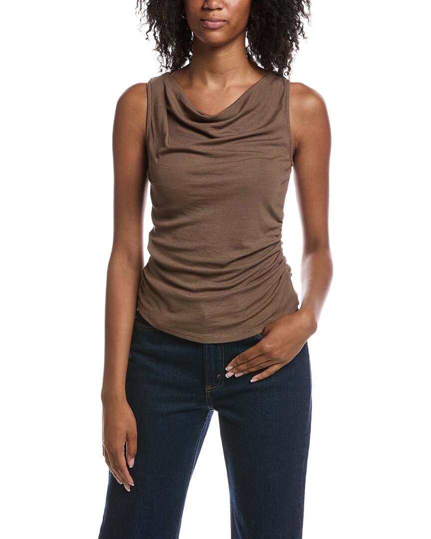 Michael Stars Jeanette Cowl Neck Tank Top In Brown