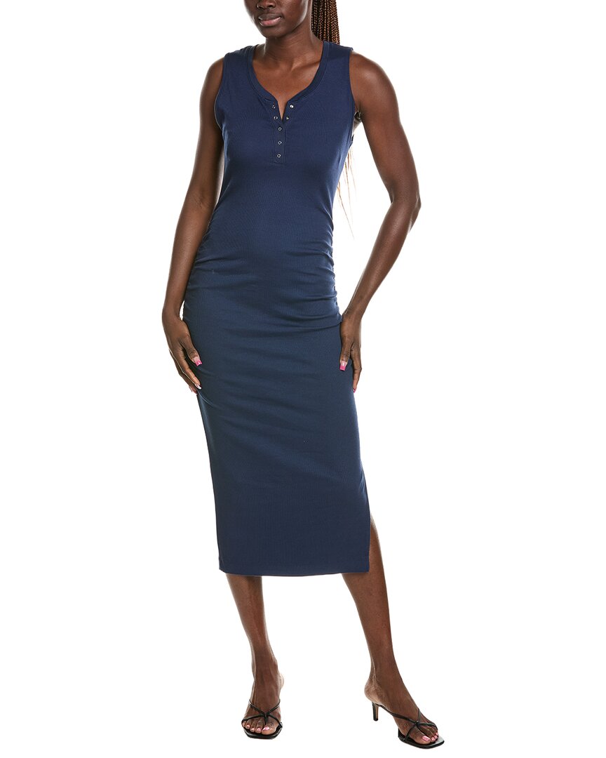 Michael Stars Samira Tank Henley Midi Dress In Green
