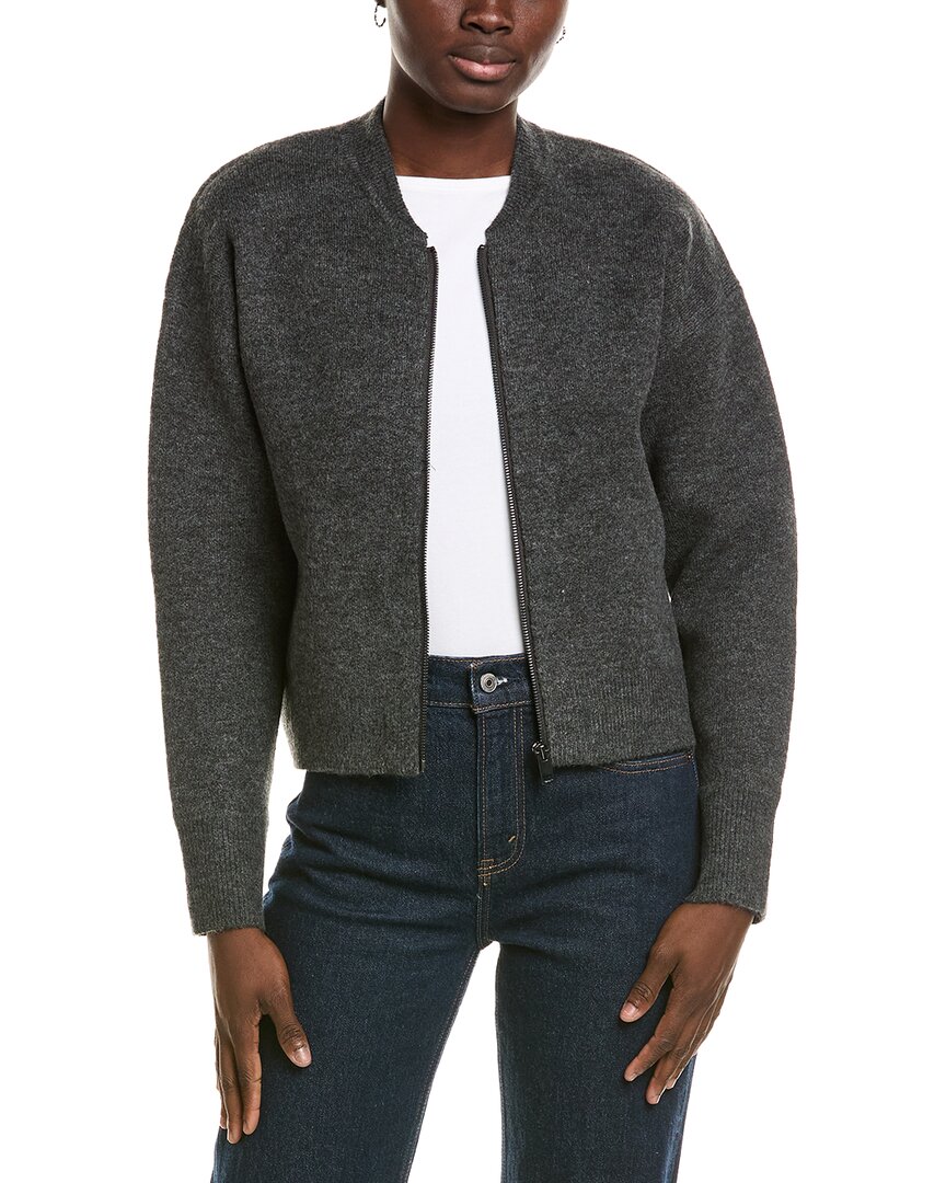 Michael Stars Lidia Cropped Bomber Jacket In Grey