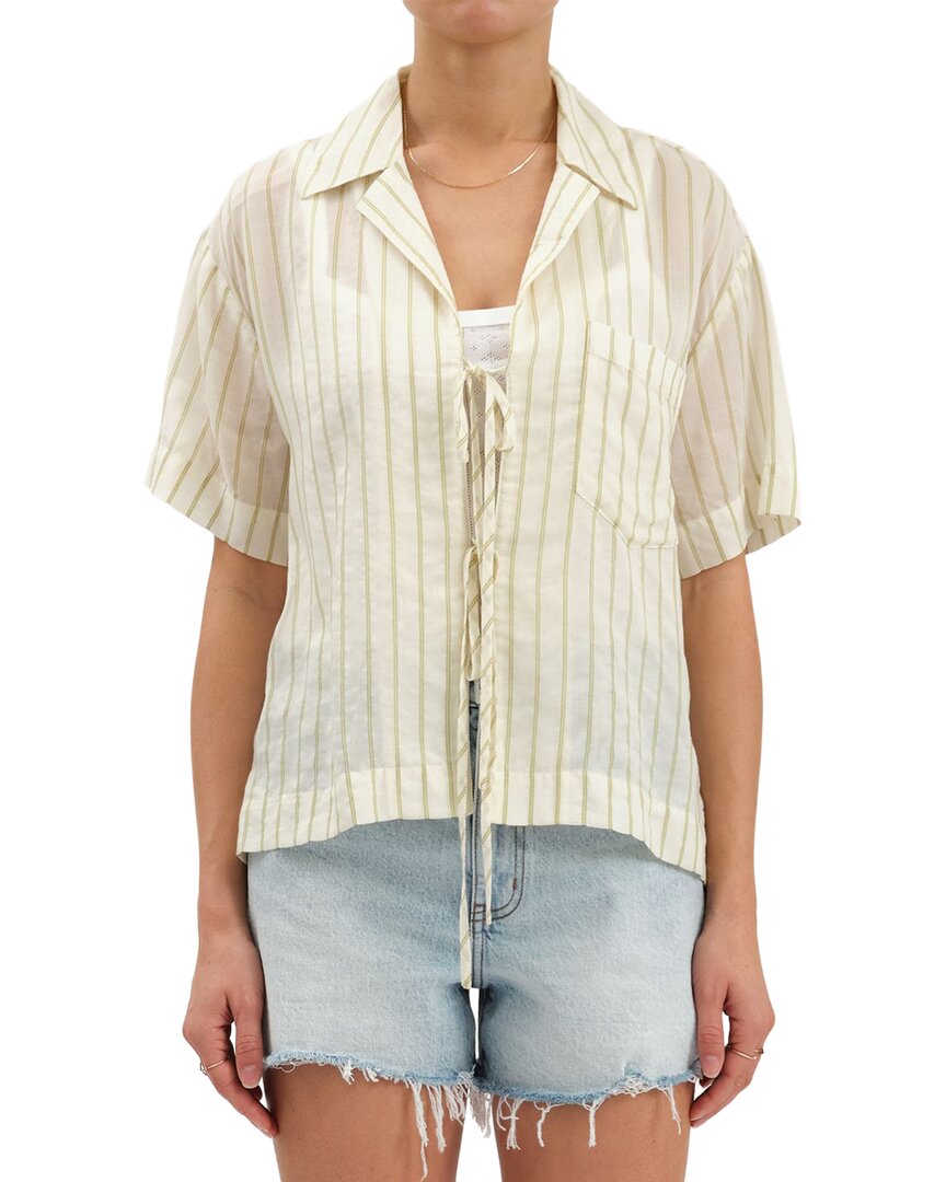 Daze Denim Buttercup Tie Front Shirt In Neutral