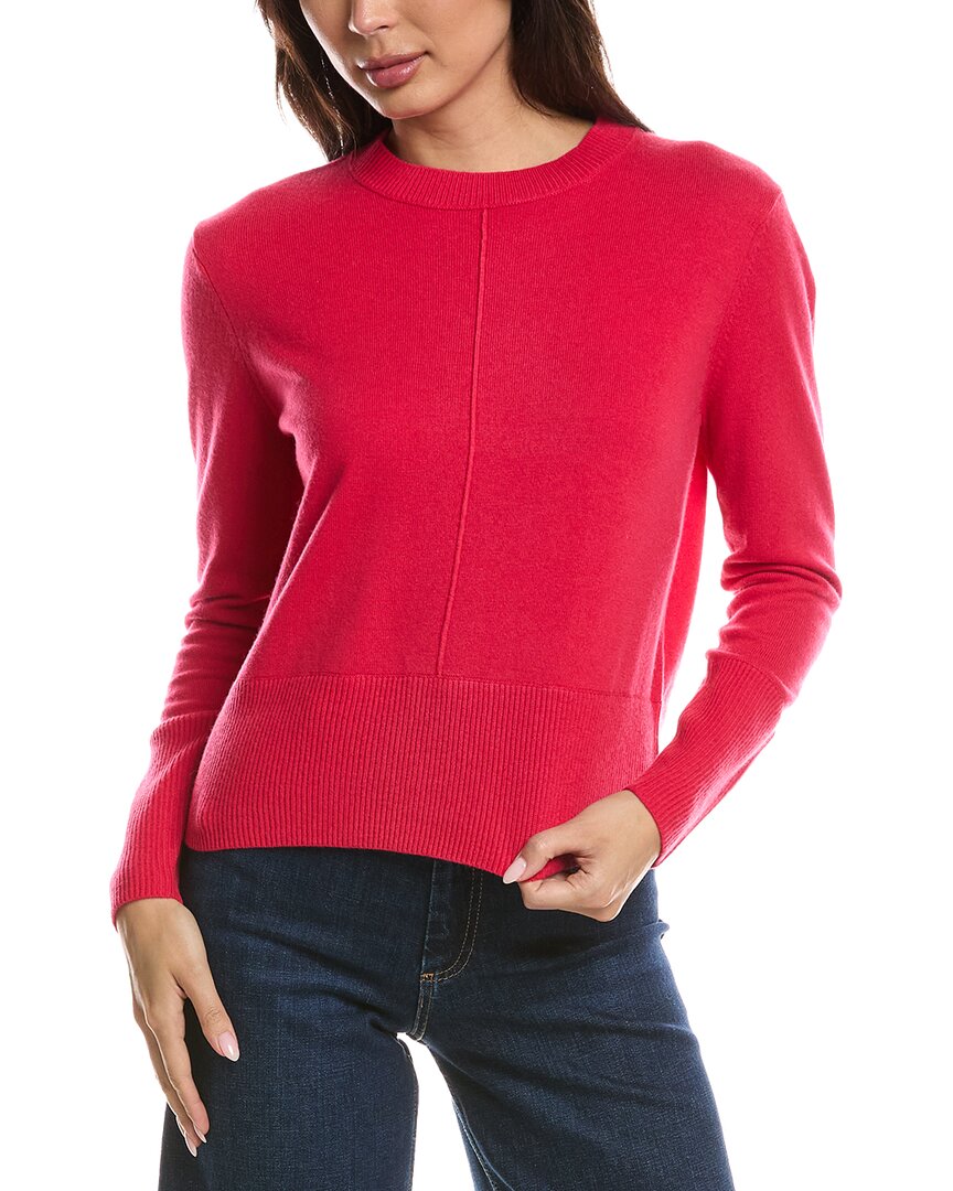 Forte Cashmere Exposed Seam Crewneck Cashmere Sweater In Red