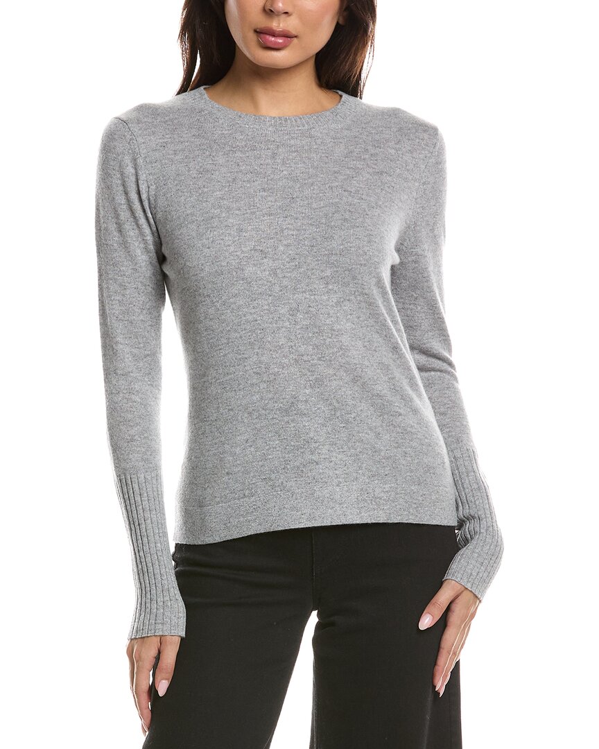 Forte Cashmere Crewneck Cashmere Sweater In Grey