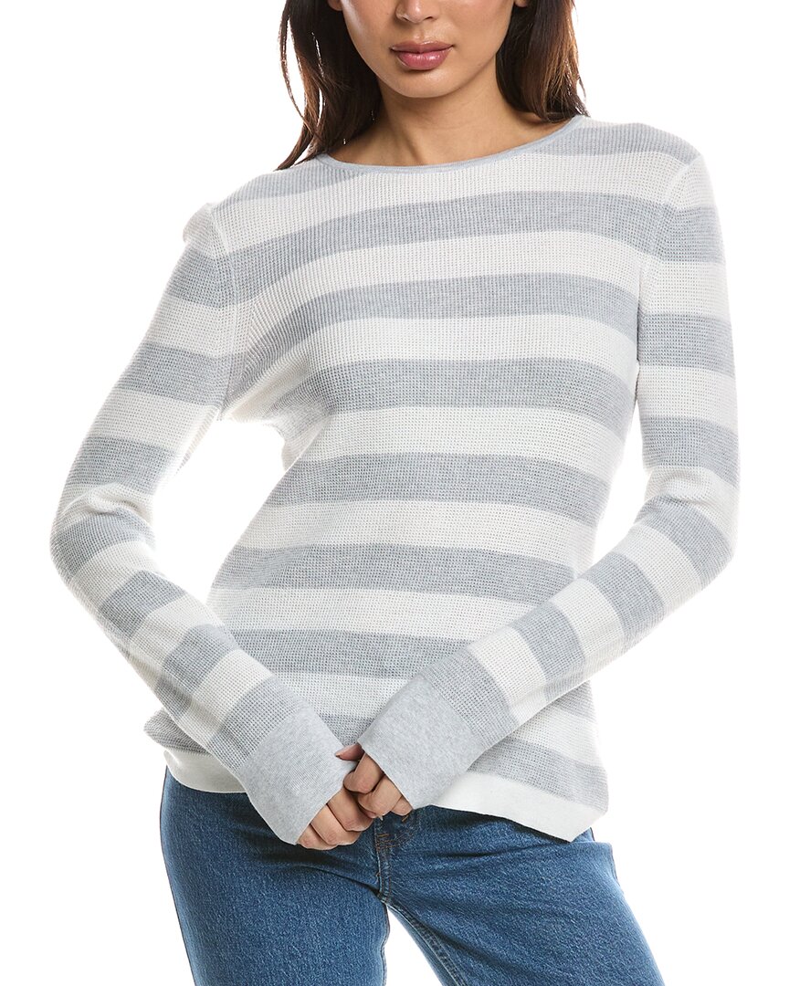 Forte Cashmere Thermal Crewneck Cashmere-blend Sweater In White