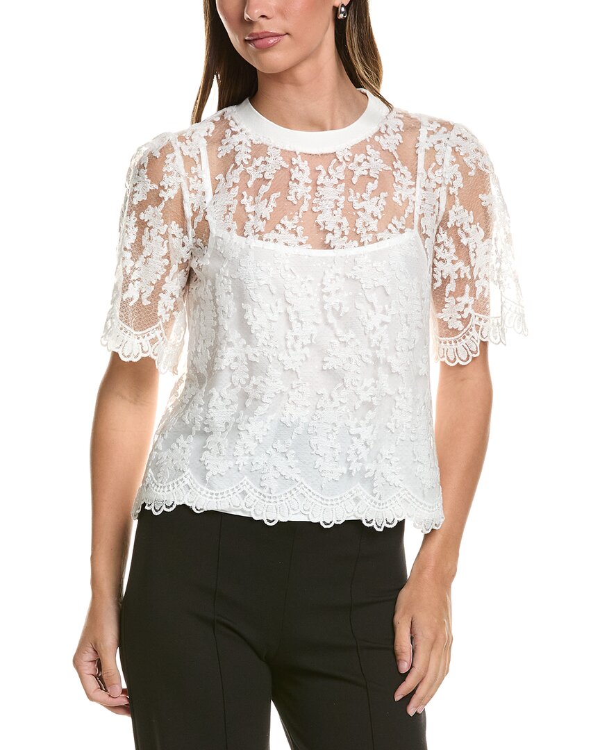 Gracia Lace Work Top In White