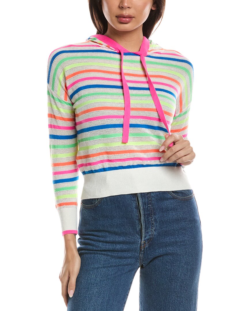 Wispr Rainbow Stripe Silk-blend Hoodie In Multi