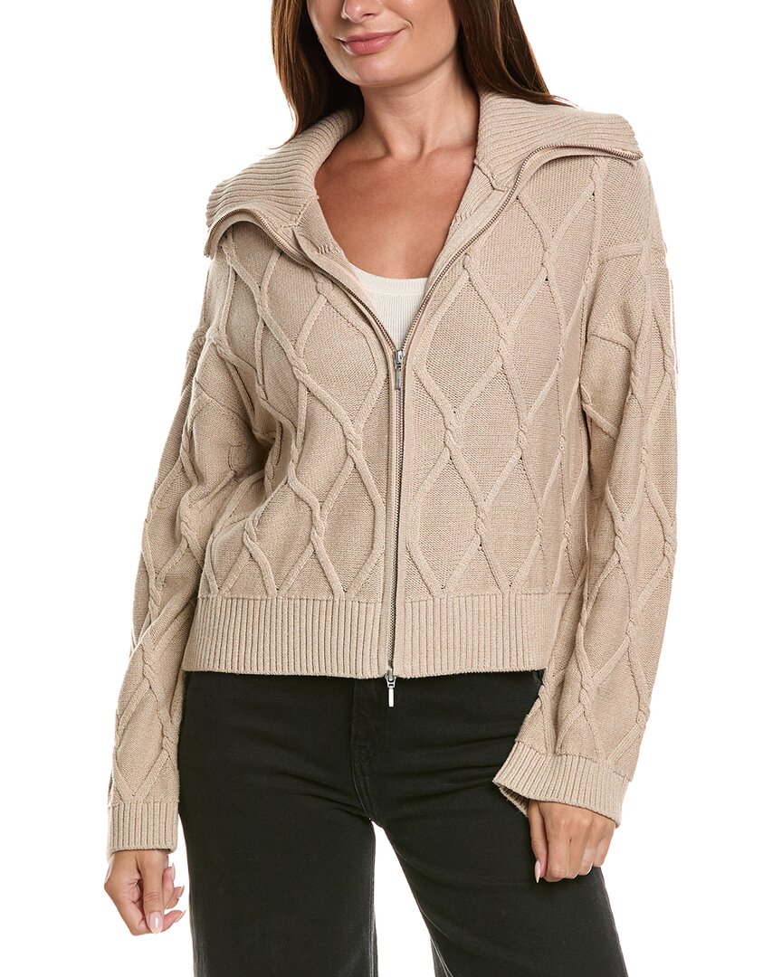 Wispr Diamond Cable Zip Jacket In Neutral
