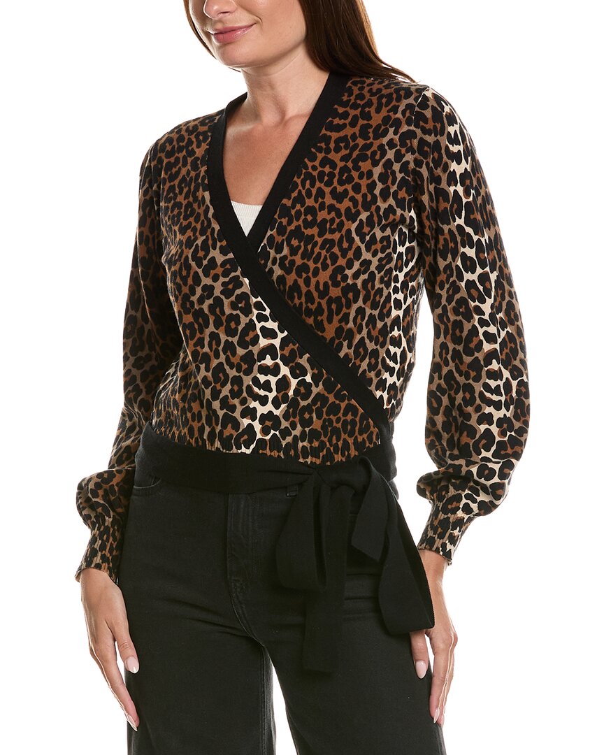 Wispr Lisa Leopard Ballet Wrap In Animal Print