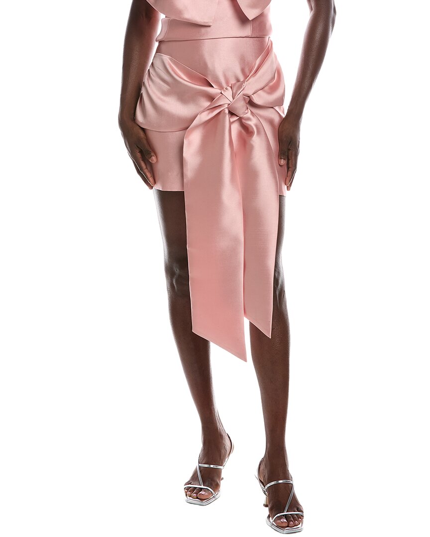Rmn Studios Luxe Satin Twill Mini Skirt In Pink