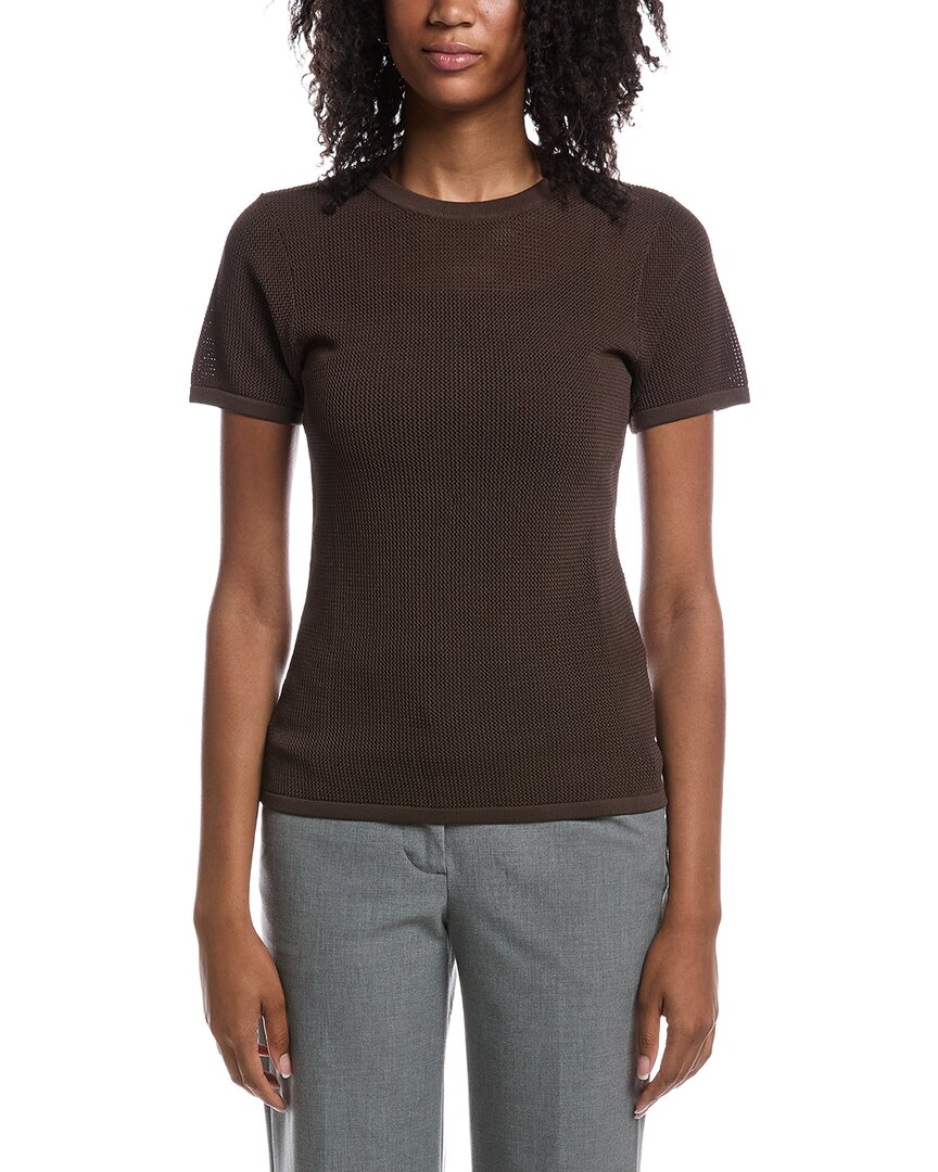 Rmn Studios Textured Fitted T-shirt In Brown