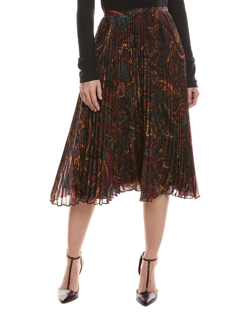 L'agence Fernanda Pleated Midi Skirt