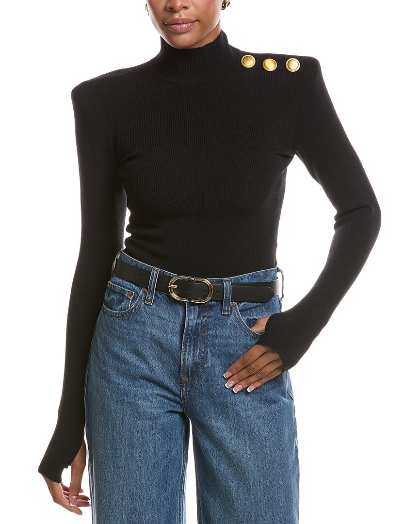 L'agence Jennis Mock Neck Knit Bodysuit