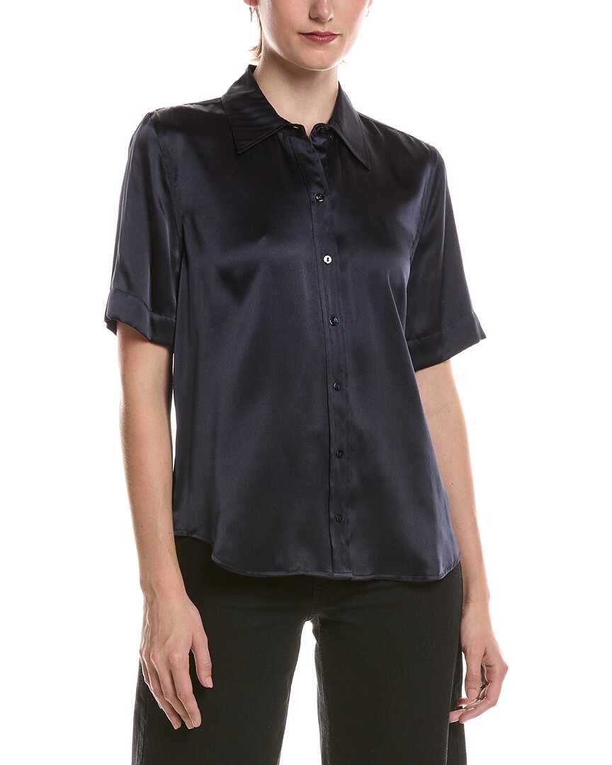 L'agence Ellah Short Sleeve Silk Blouse