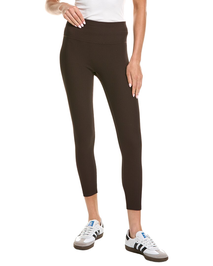 Beyond Yoga Impulse Ribbed High Waisted Midi Legging In Brown