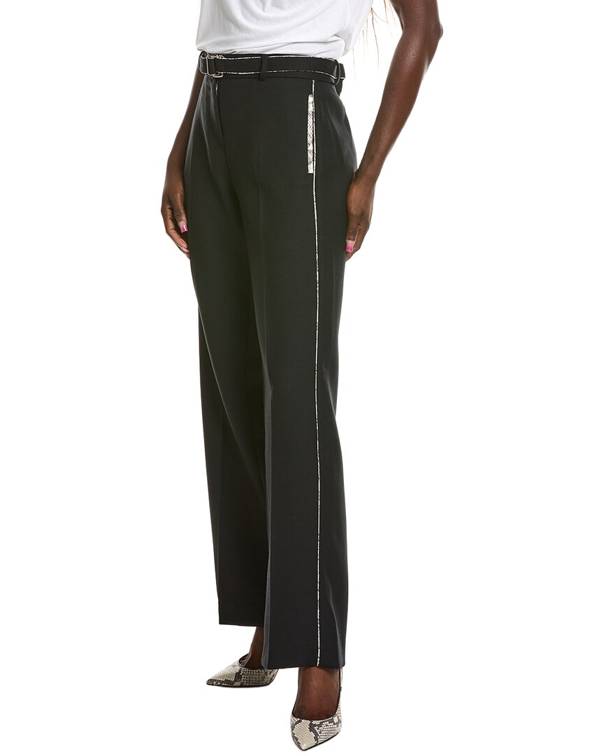 Paris Georgia Python Wool-blend Tailored Trouser In Black