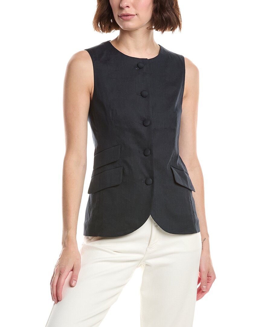Rag & Bone Slade Linen-blend Vest In Black