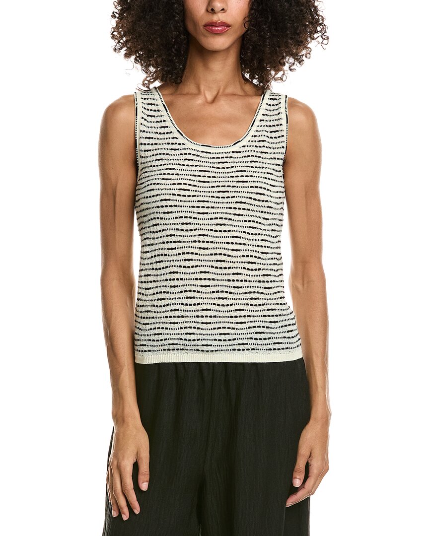 Max Studio Scoop Neck Tank Top In White