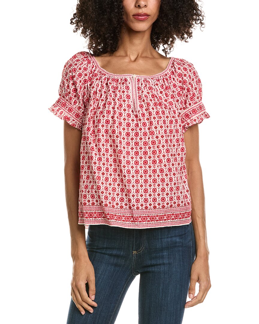 Max Studio Puff Sleeve Blouse In Multi