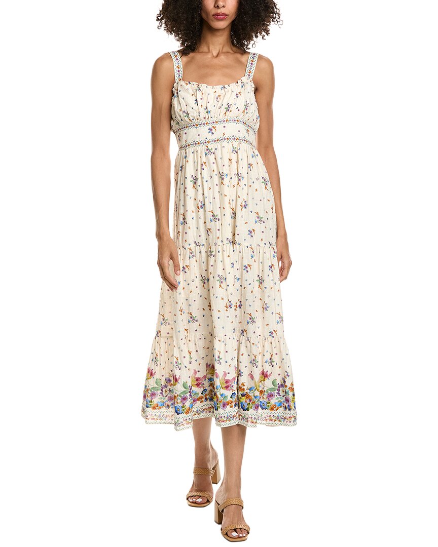 Max Studio Strappy Tiered Midi Dress In Multi