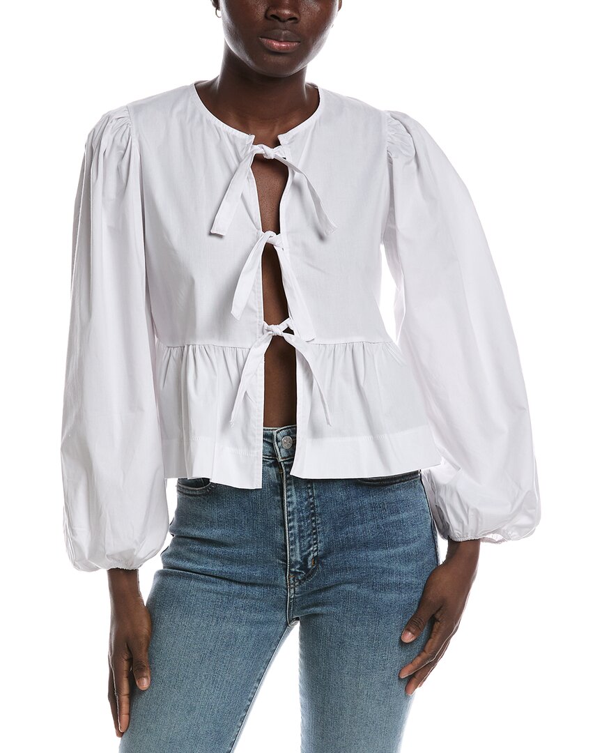 Renee C Long Sleeve Top In White