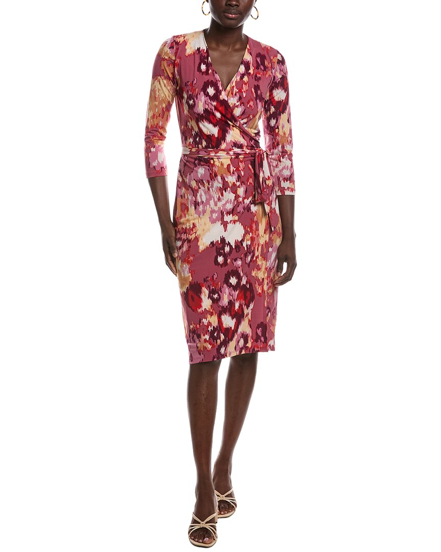 Renee C Midi Wrap Dress In Orange