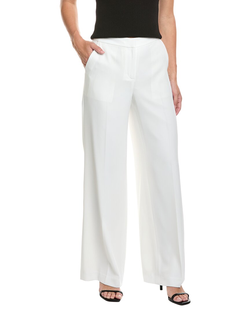 Brooks Brothers Crepe Wide Leg Pant In White