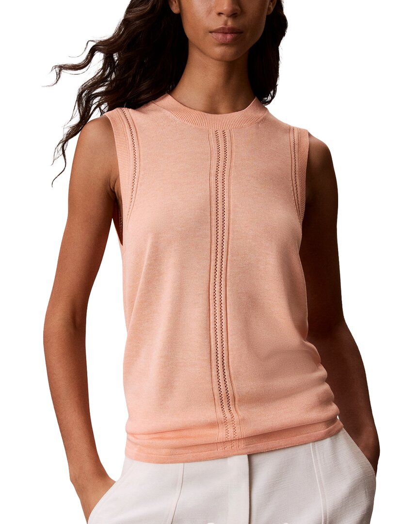 Calvin Klein Fine Gauge Tank In Pink