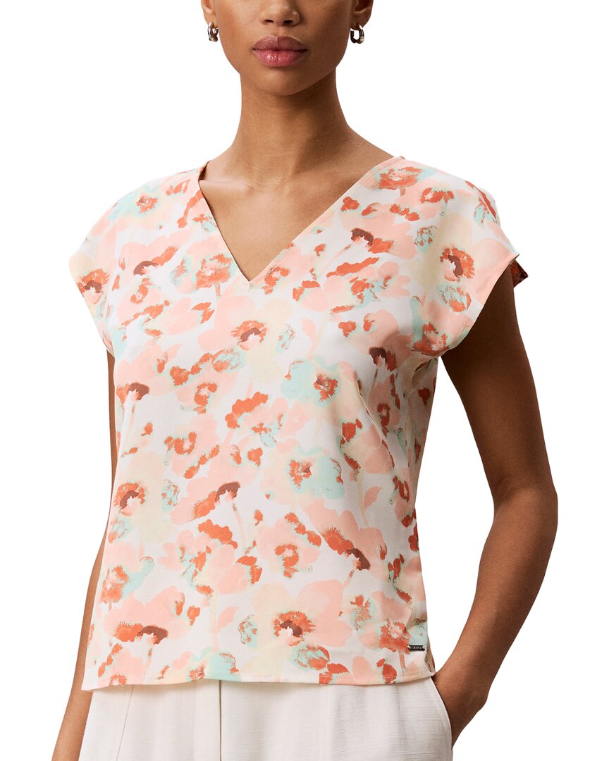 Calvin Klein Matte Satin Top In Multi