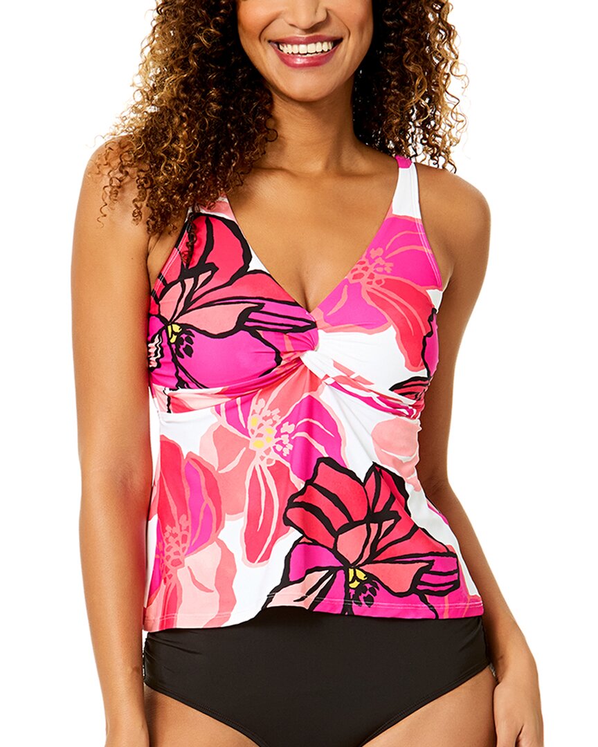Anne Cole Twist Front Flounce Tankini