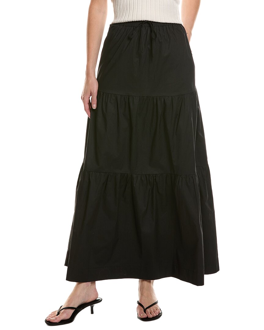 Nia Cora Tiered Maxi Skirt In Black