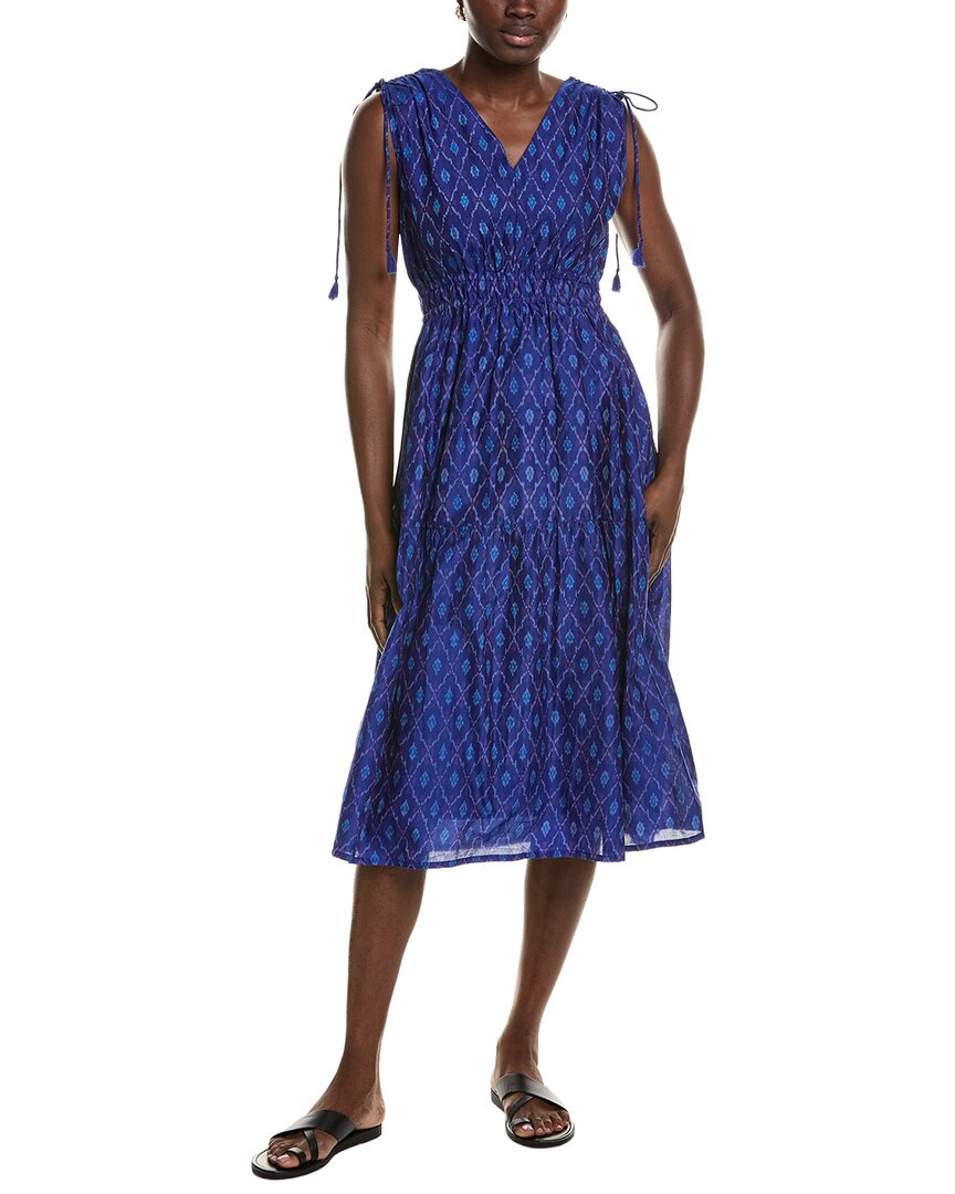 Mer St. Barth Noemie Shoulder Tie Dress In Blue