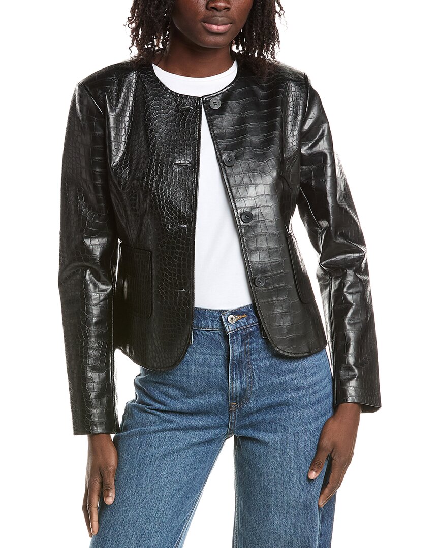 Lamarque Croco Jacket In Black