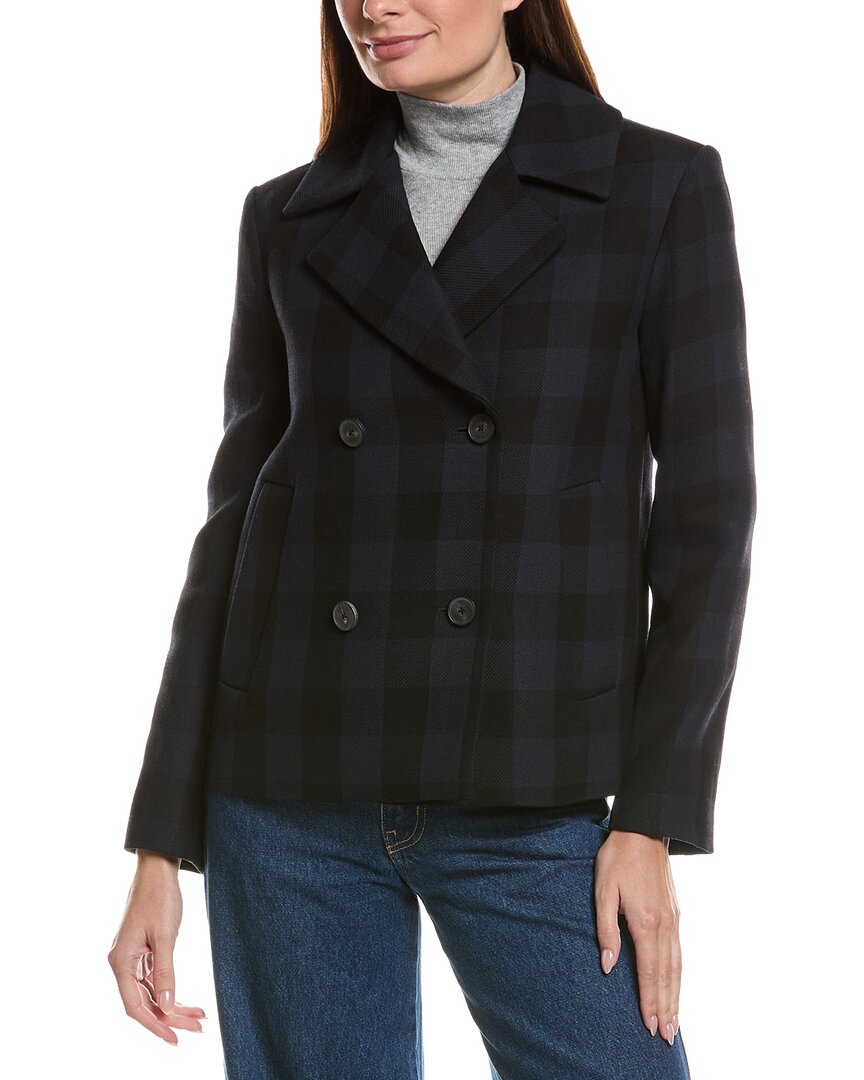 Fleurette Cropped Wool Peacoat In Blue
