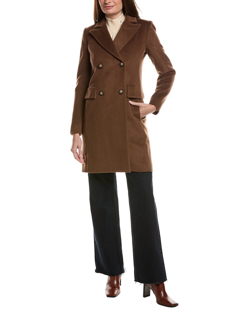 Fleurette Wool-blend Coat In Chestnut