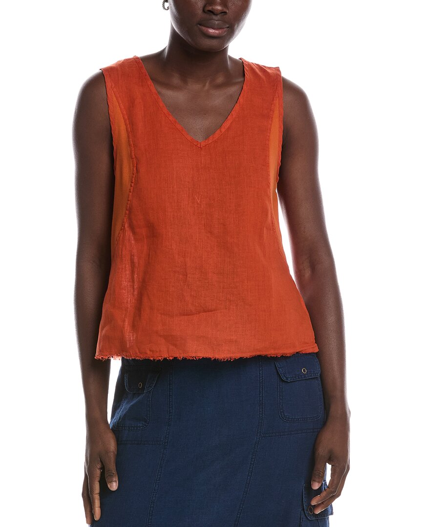 Xcvi Estine Linen-blend Tank Top In Orange