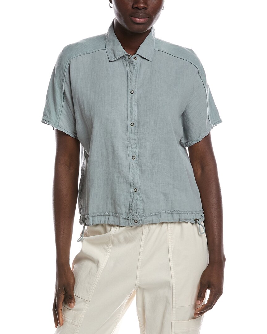 Xcvi Inola Linen-blend Top In Gray