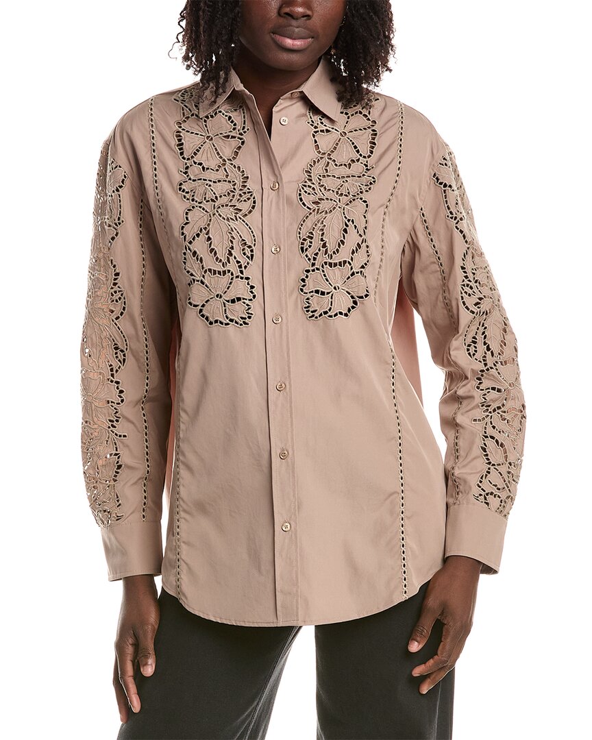 Max Mara Weekend  Elmi Lace Work Blouse In Brown